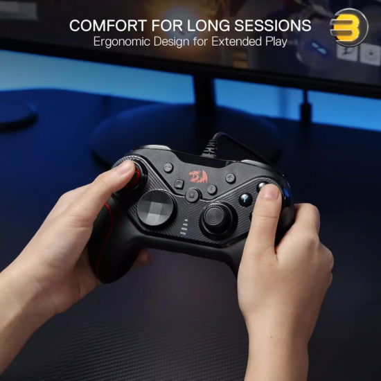 Redragon G710 RIFT Wired Gaming Controller — Dual Vibration Motors, Rapid Trigger, Ergonomic Design, 4 Programmable Keys, Customizable Macros, Adjustable Joystick Heights – Compatible with PC, Android, Nintendo Switch Redragon G710 RIFT Wired Gaming Controller — Dual Vibration Motors, Rapid Trigger, Ergonomic Design, 4 Programmable Keys, Customizable Macros, Adjustable Joystick Heights – Compatible with PC, Android, Nintendo Switch