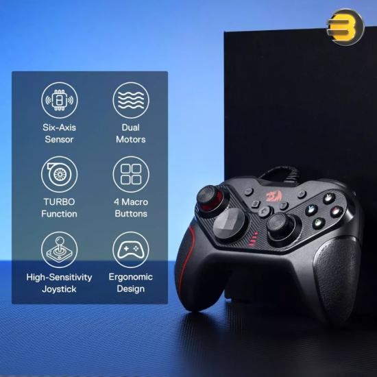 Redragon G710 RIFT Wired Gaming Controller — Dual Vibration Motors, Rapid Trigger, Ergonomic Design, 4 Programmable Keys, Customizable Macros, Adjustable Joystick Heights – Compatible with PC, Android, Nintendo Switch Redragon G710 RIFT Wired Gaming Controller — Dual Vibration Motors, Rapid Trigger, Ergonomic Design, 4 Programmable Keys, Customizable Macros, Adjustable Joystick Heights – Compatible with PC, Android, Nintendo Switch