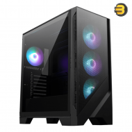MSI MAG FORGE 321R AIRFLOW Mid-Tower Case — ATX/mATX/ITX Support, Tempered Glass, 4x 120mm ARGB Fans (3 Front, 1 Rear), USB-C 3.2 Gen2x2, 2x USB 3.2 Gen1, GPU 390mm, CPU Cooler 160mm, 360mm Radiator Support, 7 Expansion Slots