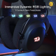 Redragon H510 PRO Zeus Pro triple-mode gaming headset in black with virtual 7.1 surround sound, 2.4GHz/Bluetooth/USB-C connectivity, detachable ANC boom mic and RGB earcup lighting