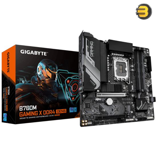 GIGABYTE B760M GAMING X DDR4 GEN5 Micro ATX LGA1700 DDR4 Motherboard GIGABYTE B760M GAMING X DDR4 GEN5 Micro ATX motherboard with LGA1700 socket, DDR4 slots, PCIe 5.0 and 2.5GbE LAN
