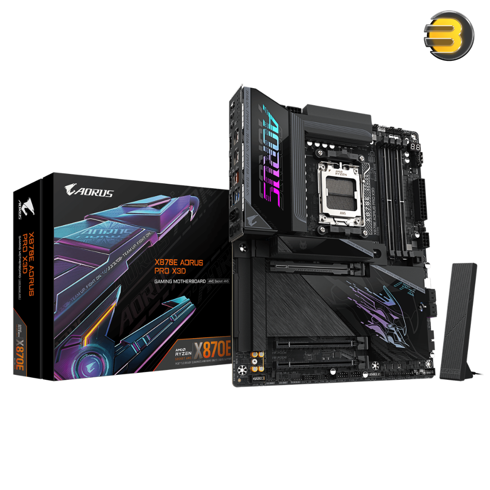 GIGABYTE X870E AORUS PRO X3D – AM5 Socket & DDR5 9000 MT/s — Wi-Fi 7, 5GbE LAN, Realtek ALC1220 Audio & X3D Turbo Mode