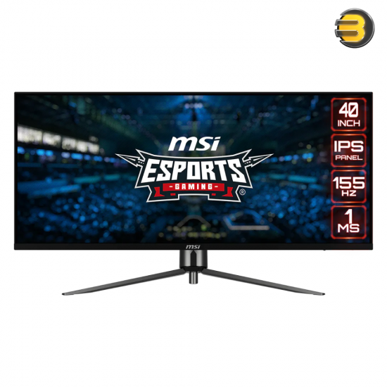MSI MAG401QR 40 inch ultra-wide gaming monitor with UWQHD 3440x1440 IPS panel, 155Hz refresh rate, 1ms MPRT response and AMD FreeSync Premium