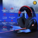 Redragon H510 PRO Zeus Pro triple-mode gaming headset in black with virtual 7.1 surround sound, 2.4GHz/Bluetooth/USB-C connectivity, detachable ANC boom mic and RGB earcup lighting