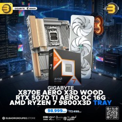 AMD Ryzen 7 9800X3D + GIGABYTE X870E AERO X3D WOOD + RTX 5070 Ti AERO OC 16GB Bundle AMD Ryzen 7 9800X3D + GIGABYTE X870E AERO X3D WOOD + RTX 5070 Ti AERO OC 16GB Bundle