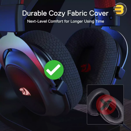 Redragon H510 PRO Zeus Pro triple-mode gaming headset in black with virtual 7.1 surround sound, 2.4GHz/Bluetooth/USB-C connectivity, detachable ANC boom mic and RGB earcup lighting