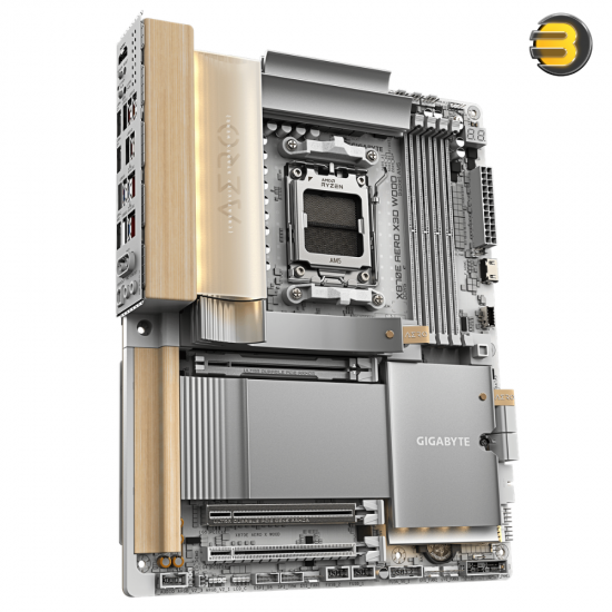 GIGABYTE X870E AERO X3D WOOD ATX AM5 DDR5 Motherboard GIGABYTE X870E AERO X3D WOOD ATX motherboard with AM5 socket, DDR5 slots, USB4 ports, Wi-Fi 7 and premium wood aesthetic design