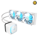 GIGABYTE EAGLE 360 ICE AIO Liquid CPU Cooler White GIGABYTE EAGLE 360 ICE All-In-One liquid CPU cooler with 3x 120mm ARGB fans, copper cold plate, aluminum radiator and pristine white ICE design