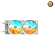 GIGABYTE GAMING 240 ICE AIO Liquid CPU Cooler White GIGABYTE GAMING 240 ICE All-In-One liquid CPU cooler with 2x 120mm ARGB fans, copper cold plate, aluminum radiator and pristine white ICE design