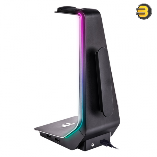 Thermaltake Argent HS1 RGB Gaming Headset Stand with 3.5mm AUX and 2 USB Ports, Aluminum Headphone Holder Hanger Rack, sync Lighting Effects TT RGB Plus Products