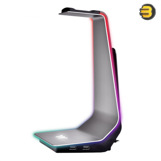 Thermaltake Argent HS1 RGB Gaming Headset Stand with 3.5mm AUX and 2 USB Ports, Aluminum Headphone Holder Hanger Rack, sync Lighting Effects TT RGB Plus Products