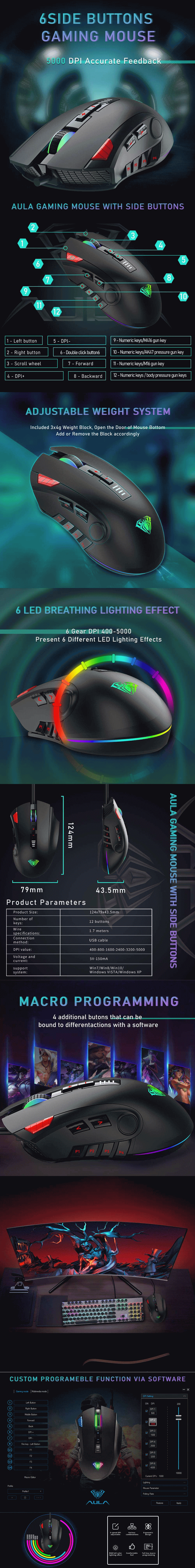Aula f809 Gaming Mouse